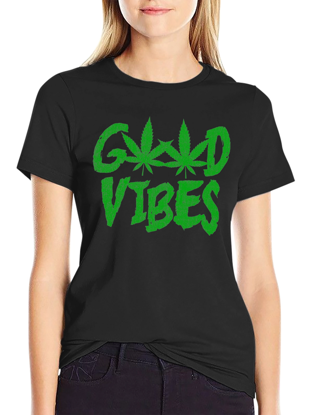 Good Vibes T-Shirt - Marijuana Leaf Design