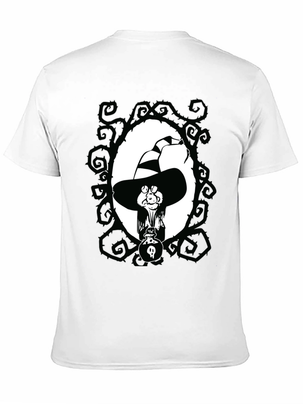Witch Cartoon Graphic Black T-Shirt