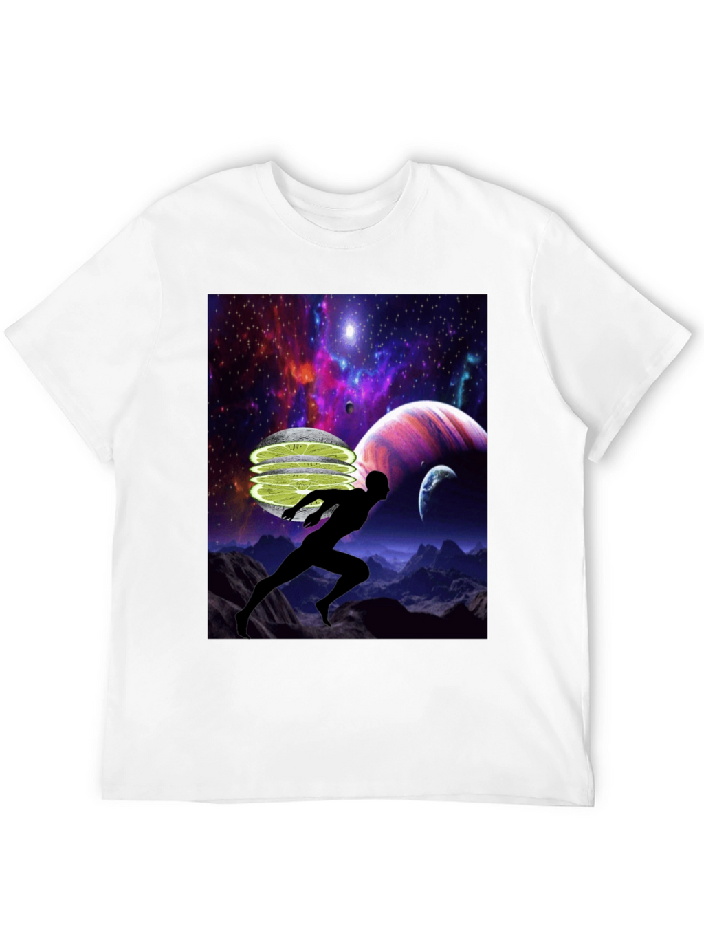 Cosmic Runner Graphic T-Shirt - Black