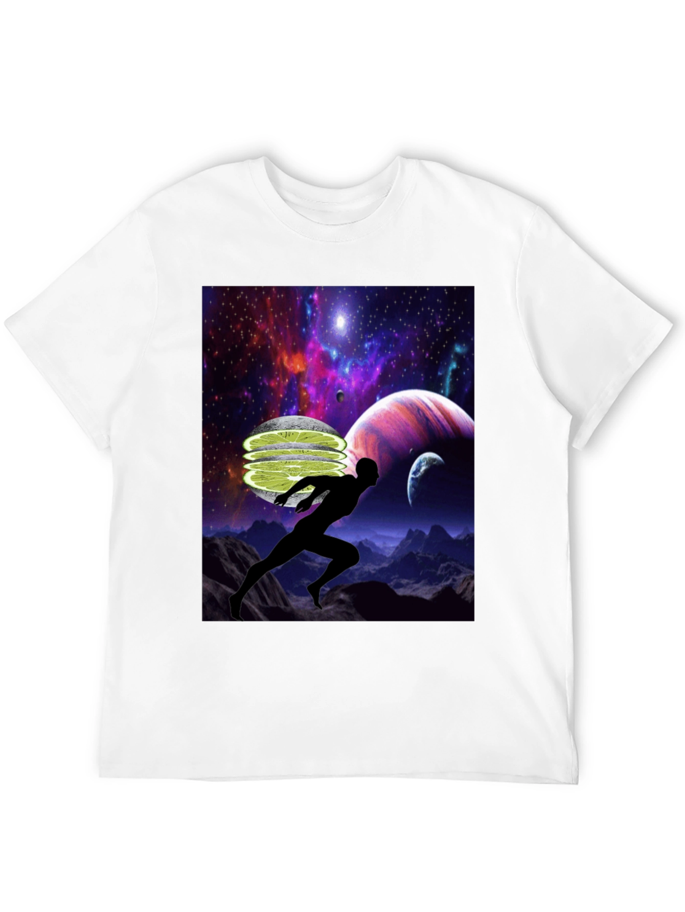 Cosmic Runner Graphic T-Shirt - Black