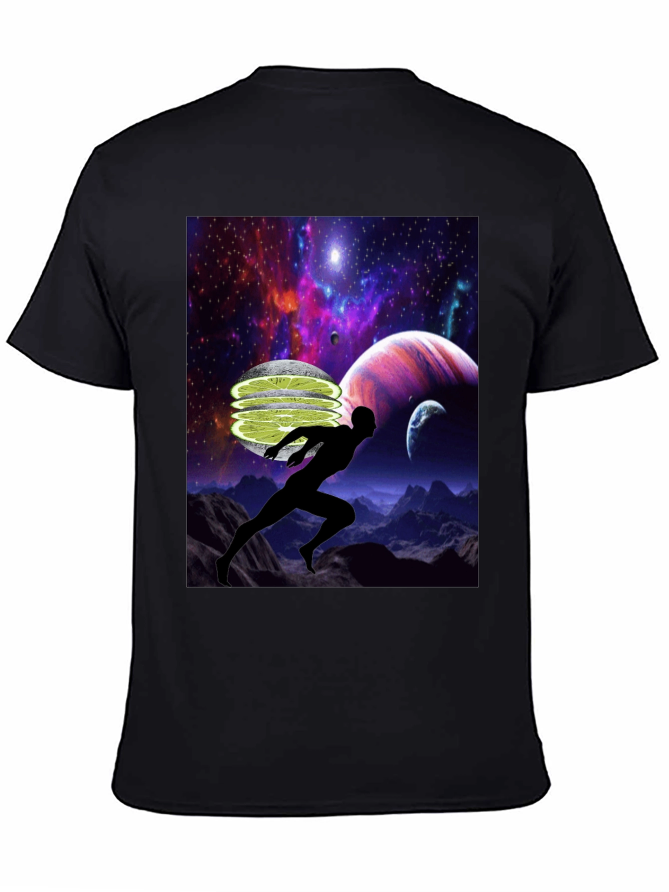 Cosmic Runner Graphic T-Shirt - Black