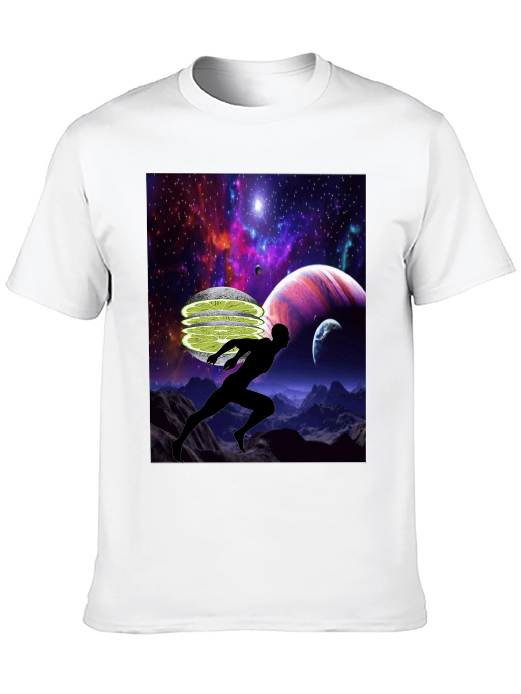 Cosmic Runner Graphic T-Shirt - Black