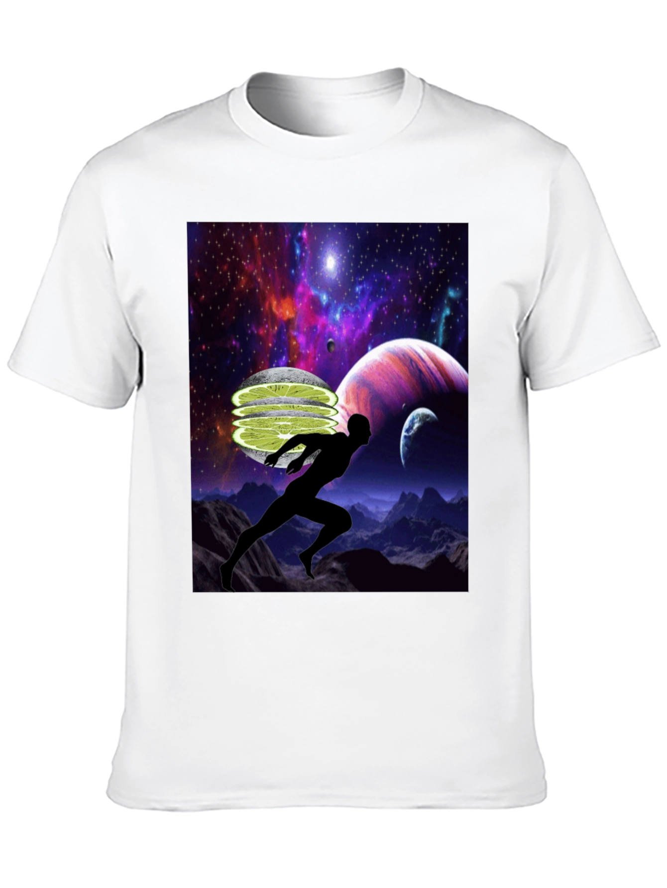 Cosmic Runner Graphic T-Shirt - Black