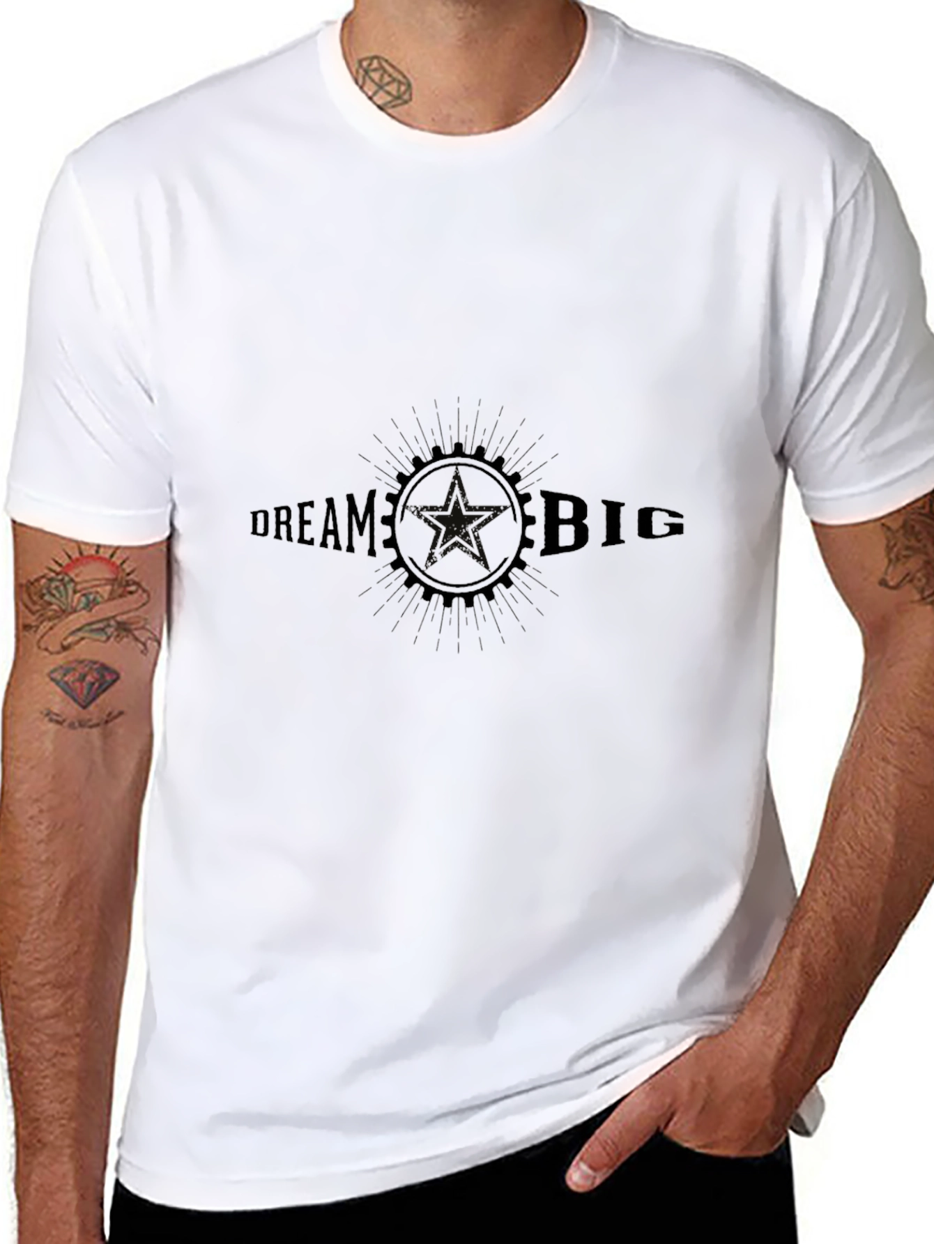 Dream Big Graphic Tee - Black Cotton T-Shirt
