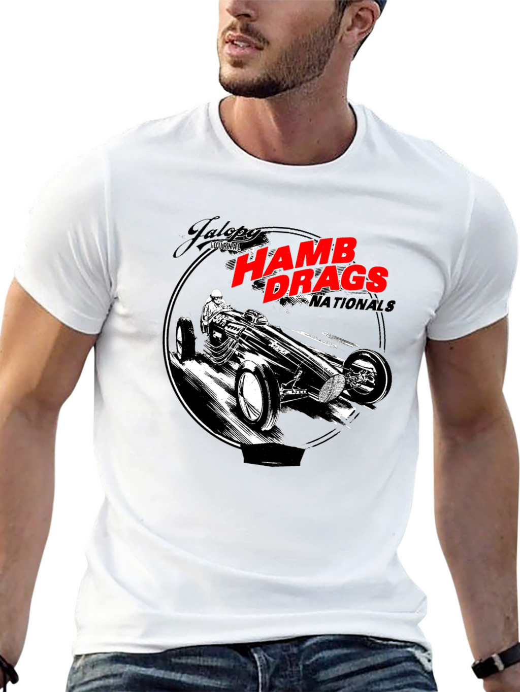 HAMB Drags Nationals Black T-Shirt Car Design