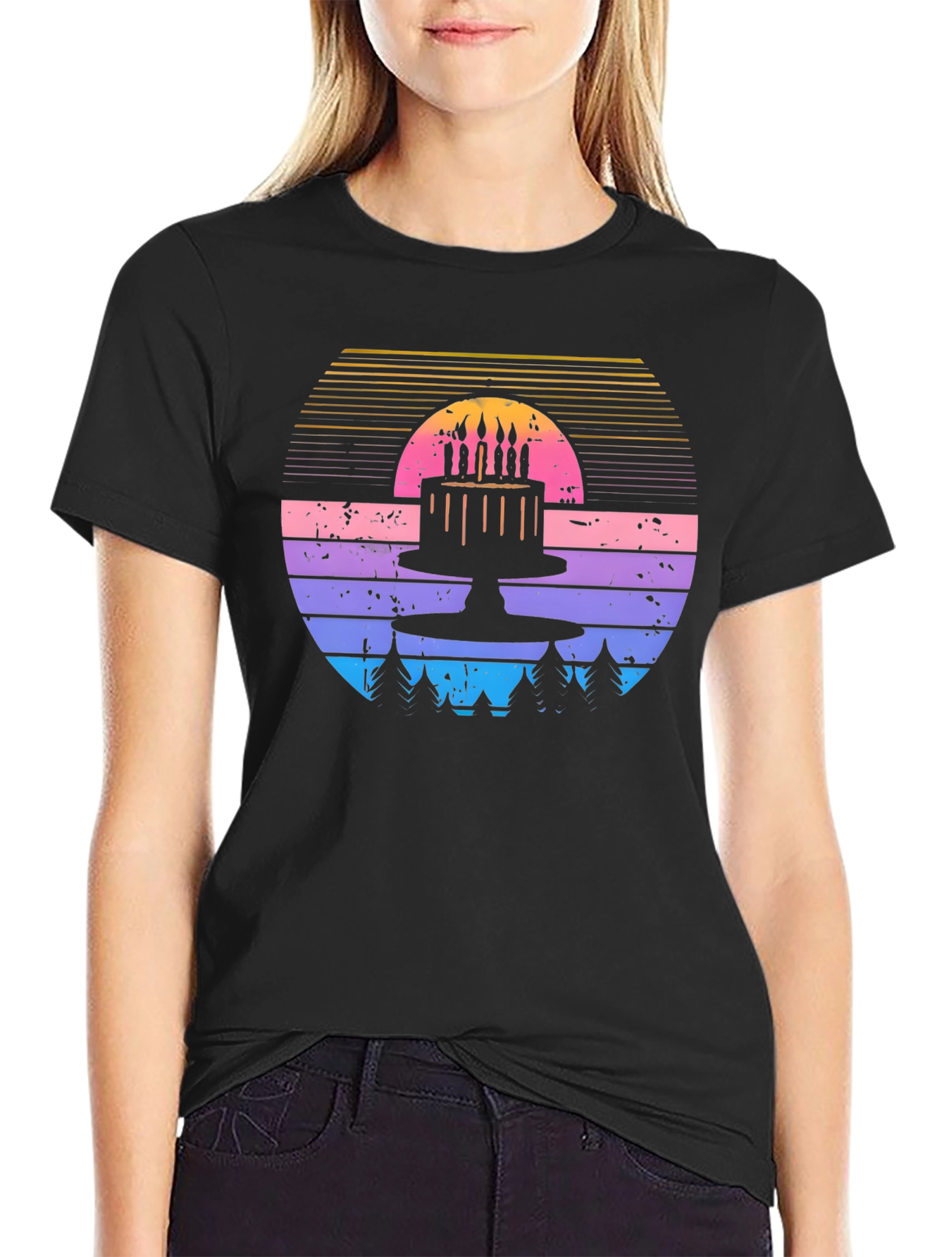 Retro Birthday Cake T-Shirt