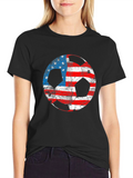USA Flag Soccer Ball Graphic T-Shirt