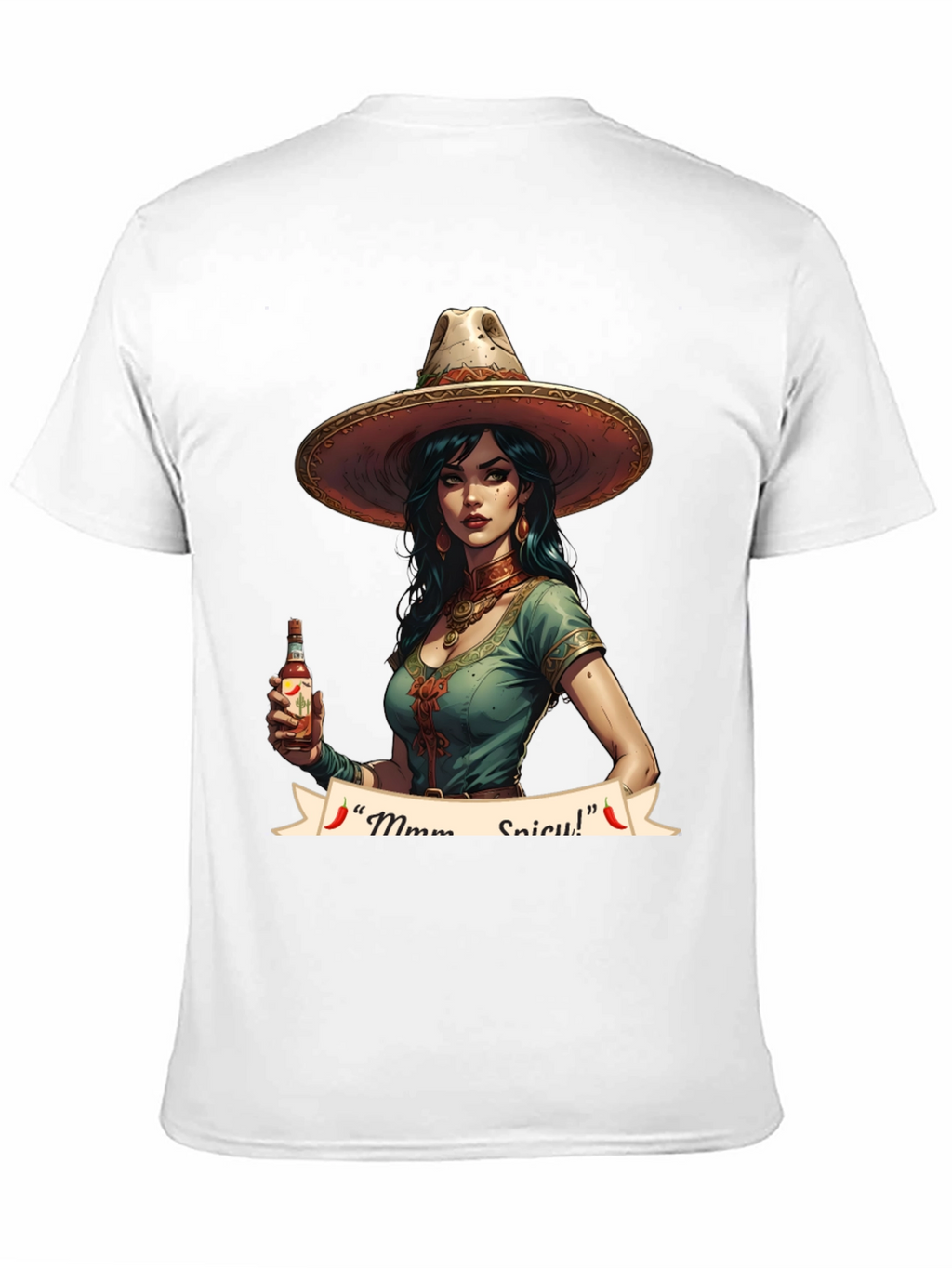 Spicy Senorita Graphic Tee - Black Cotton T-Shirt