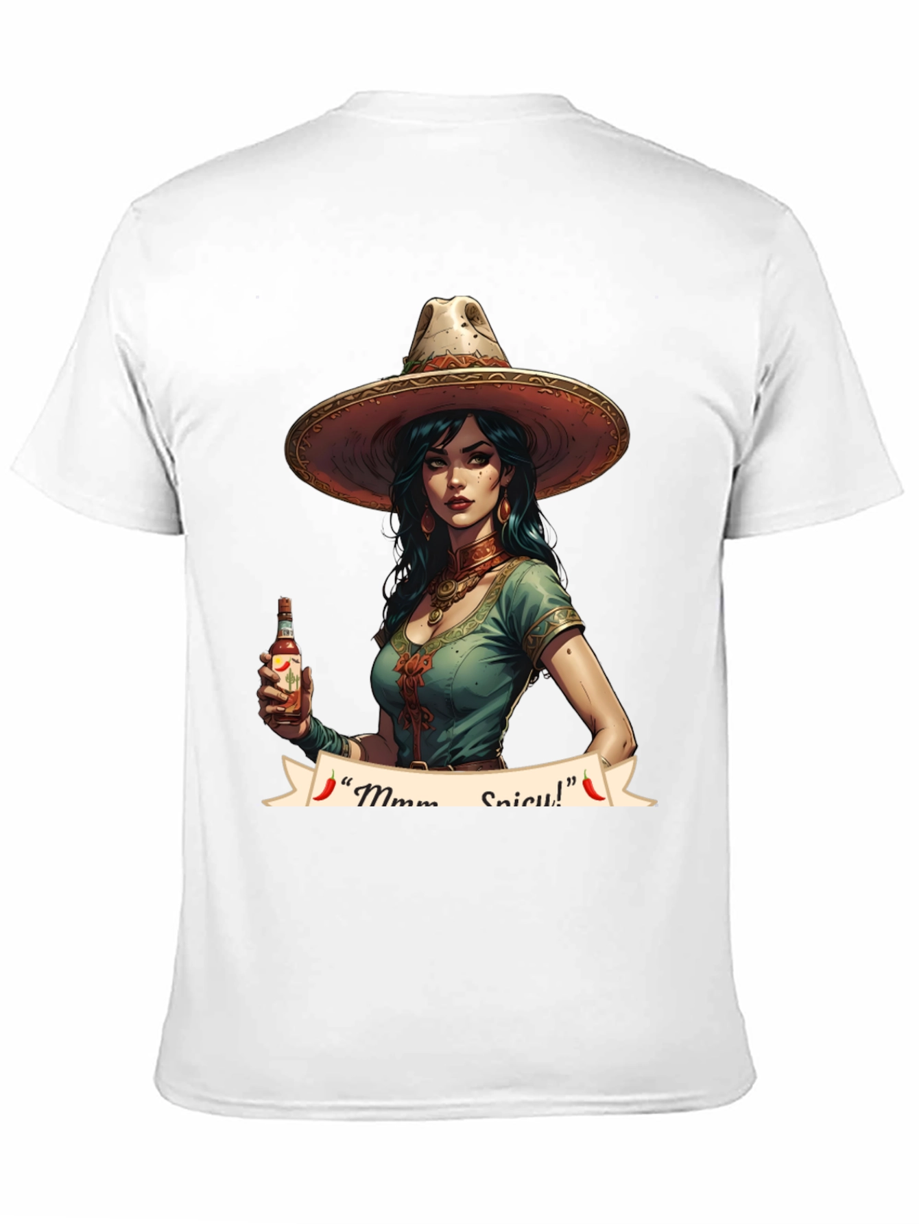 Spicy Senorita Graphic Tee - Black Cotton T-Shirt