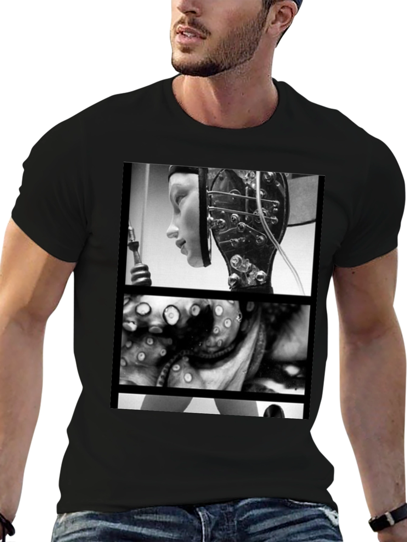 Black T-Shirt with Metropolis Graphic