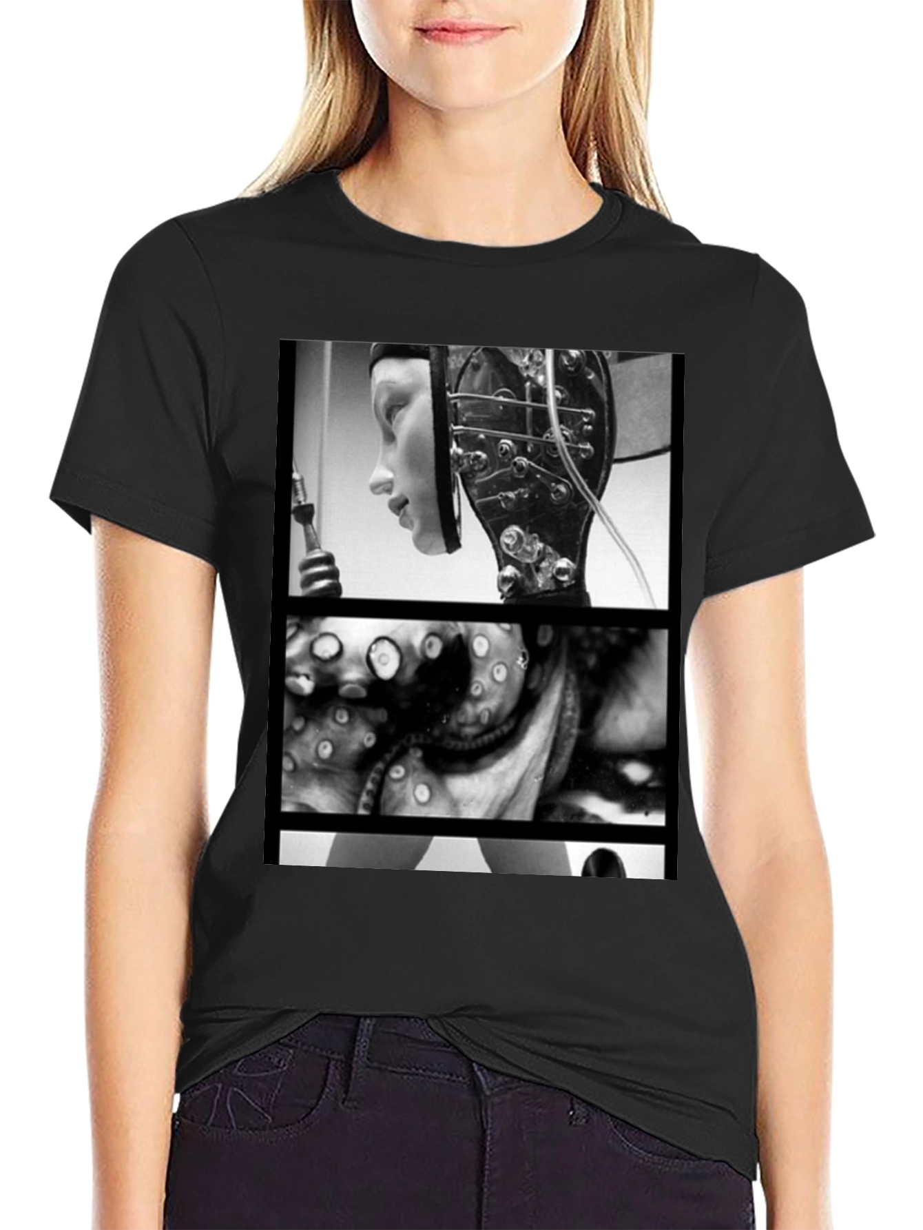 Black T-Shirt with Metropolis Graphic