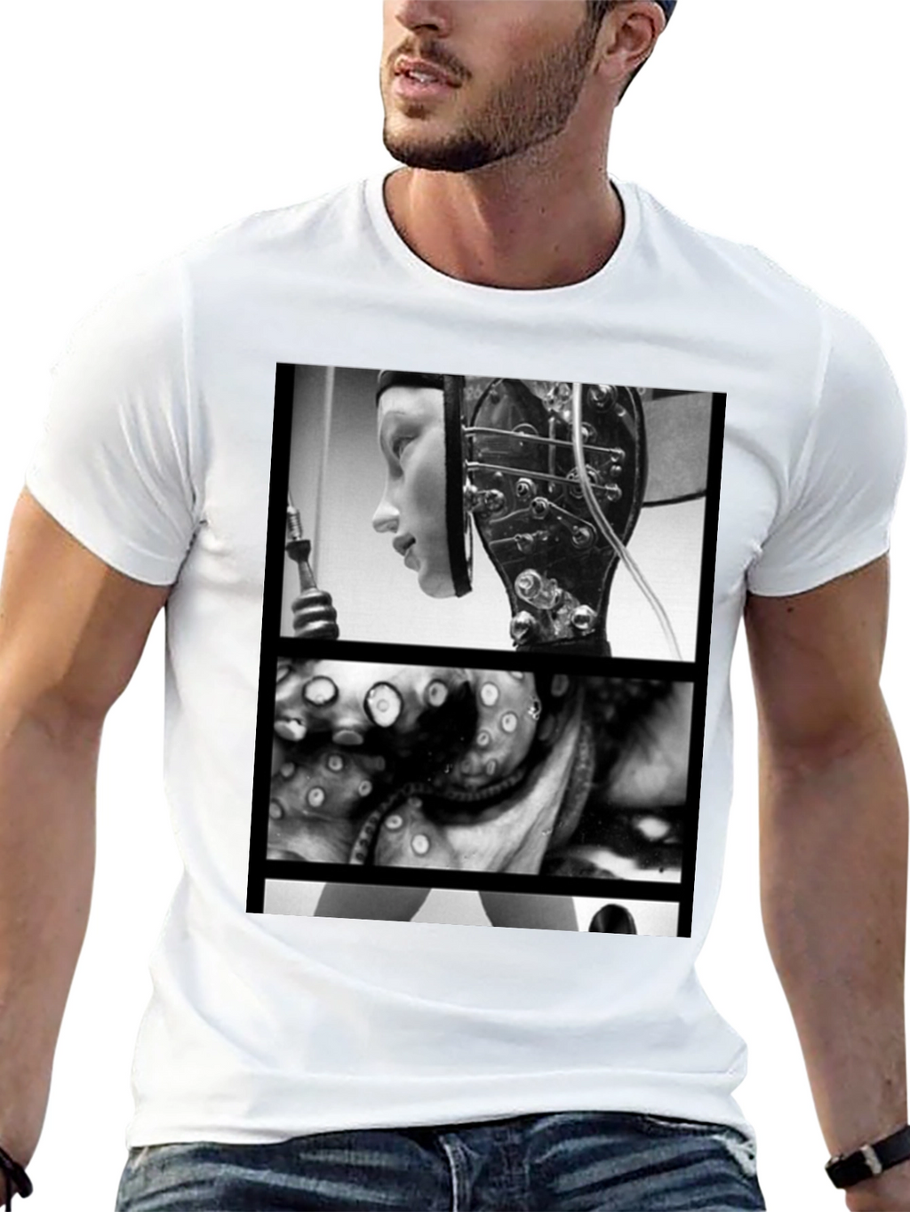 Black T-Shirt with Metropolis Graphic