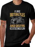 Motorcycle and Drum T-Shirt - I Like