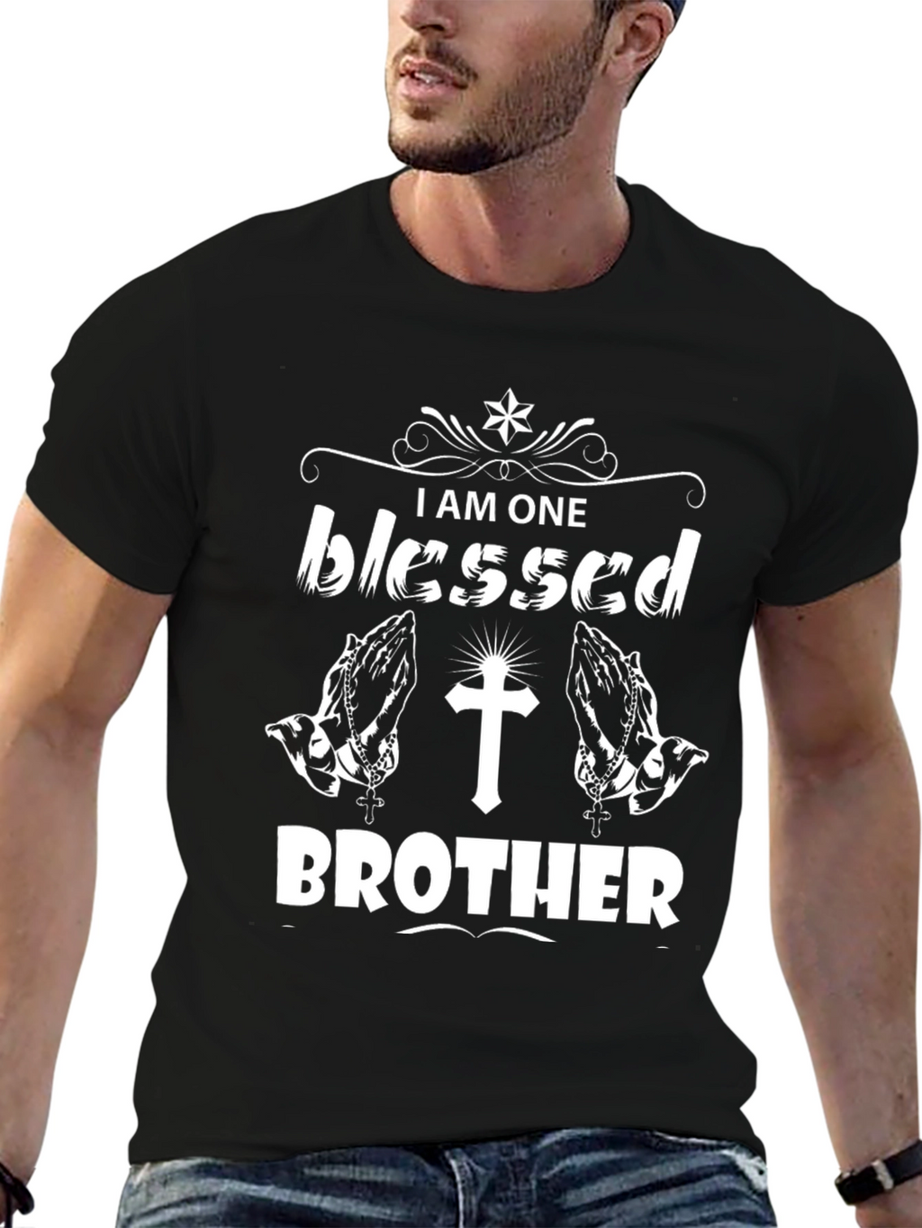 Blessed Brother Graphic Tee - Black Christian T-Shirt