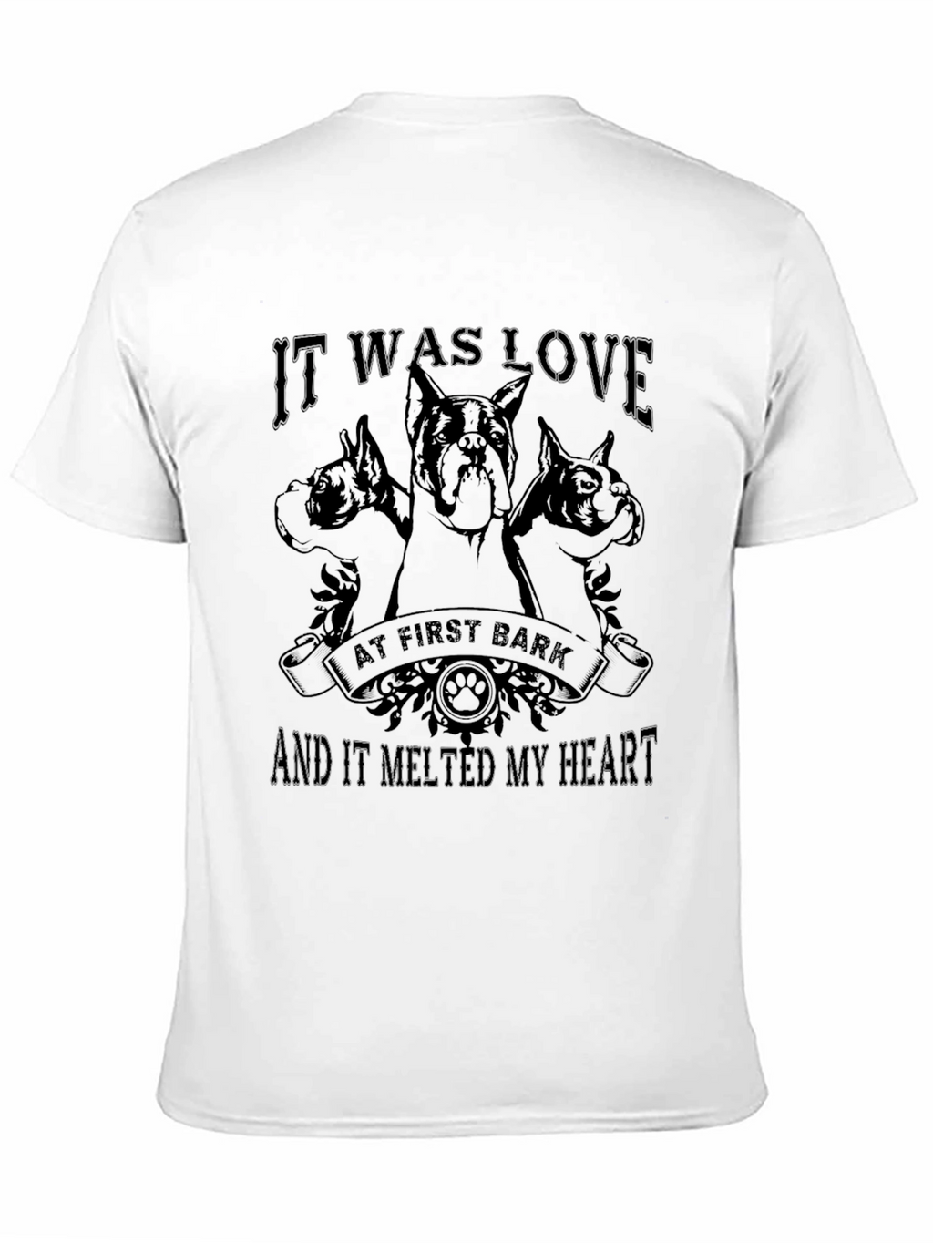 Love at First Bark Dog Graphic Tee - Black