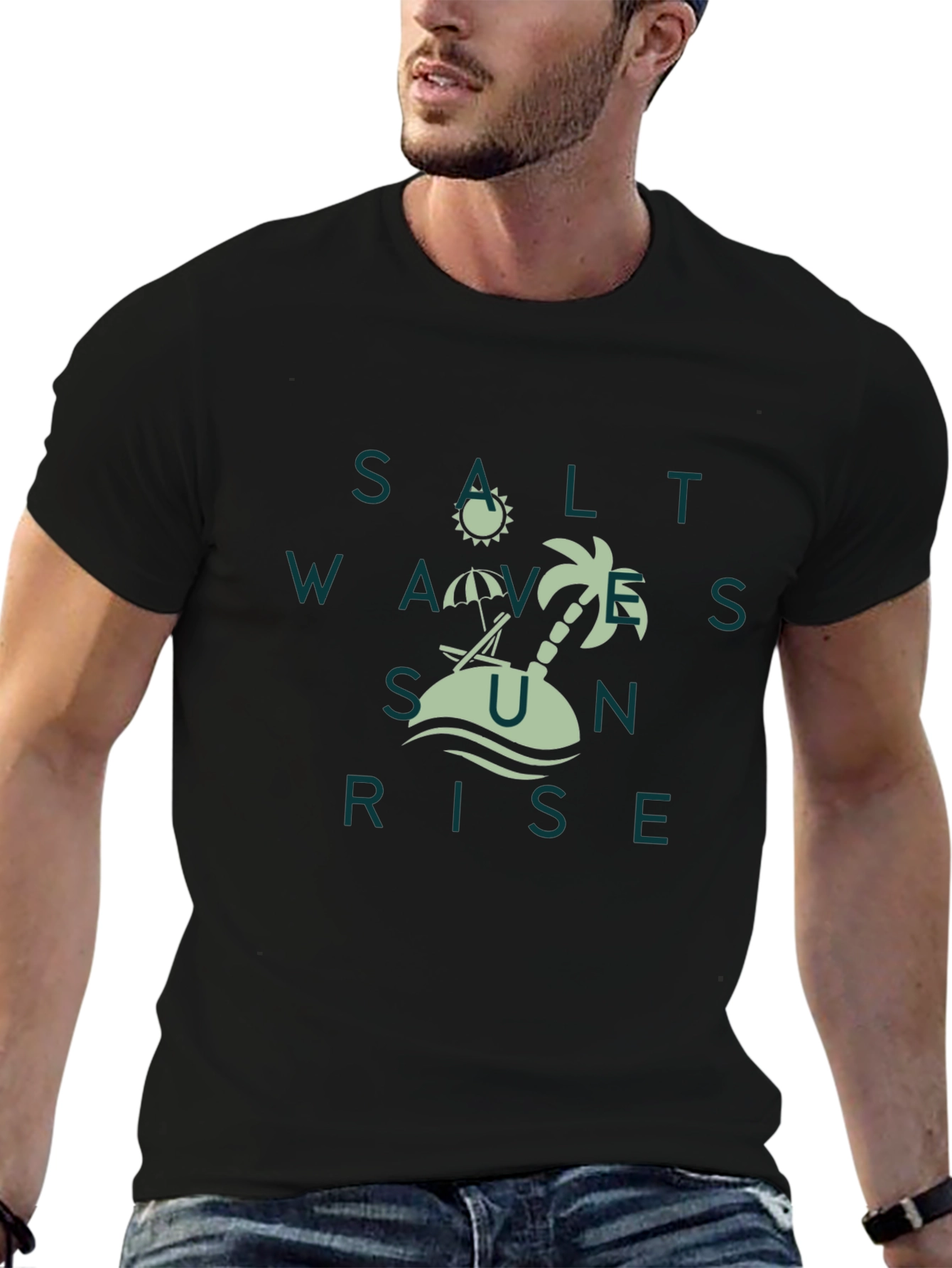 Salt Waves Sunrise Tee - Tropical Beach Design