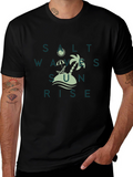 Salt Waves Sunrise Tee - Tropical Beach Design