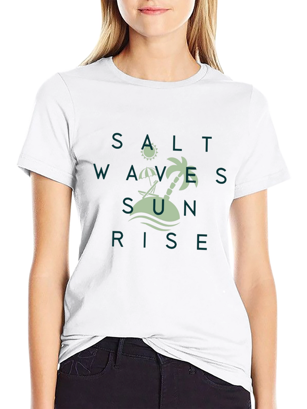 Salt Waves Sunrise Tee - Tropical Beach Design