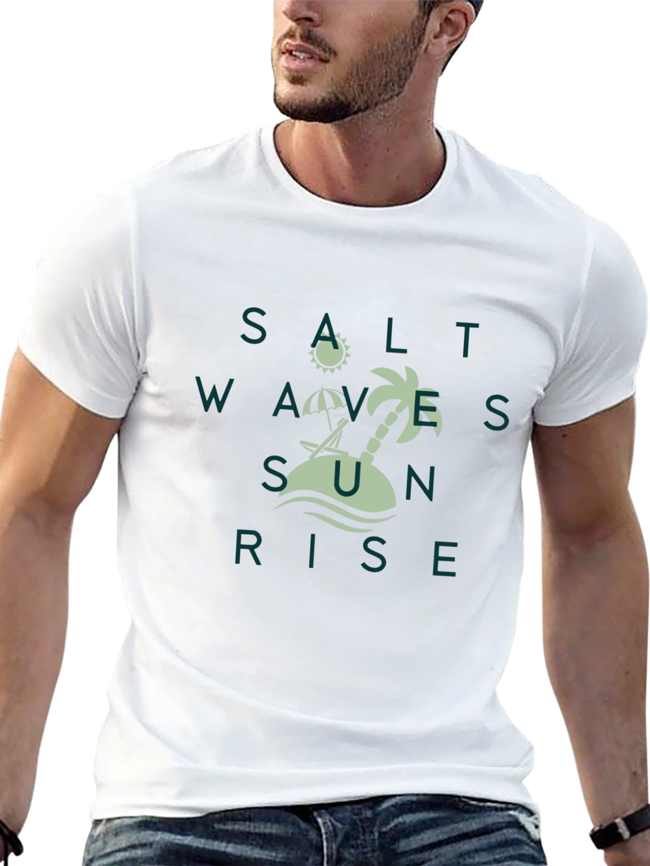 Salt Waves Sunrise Tee - Tropical Beach Design