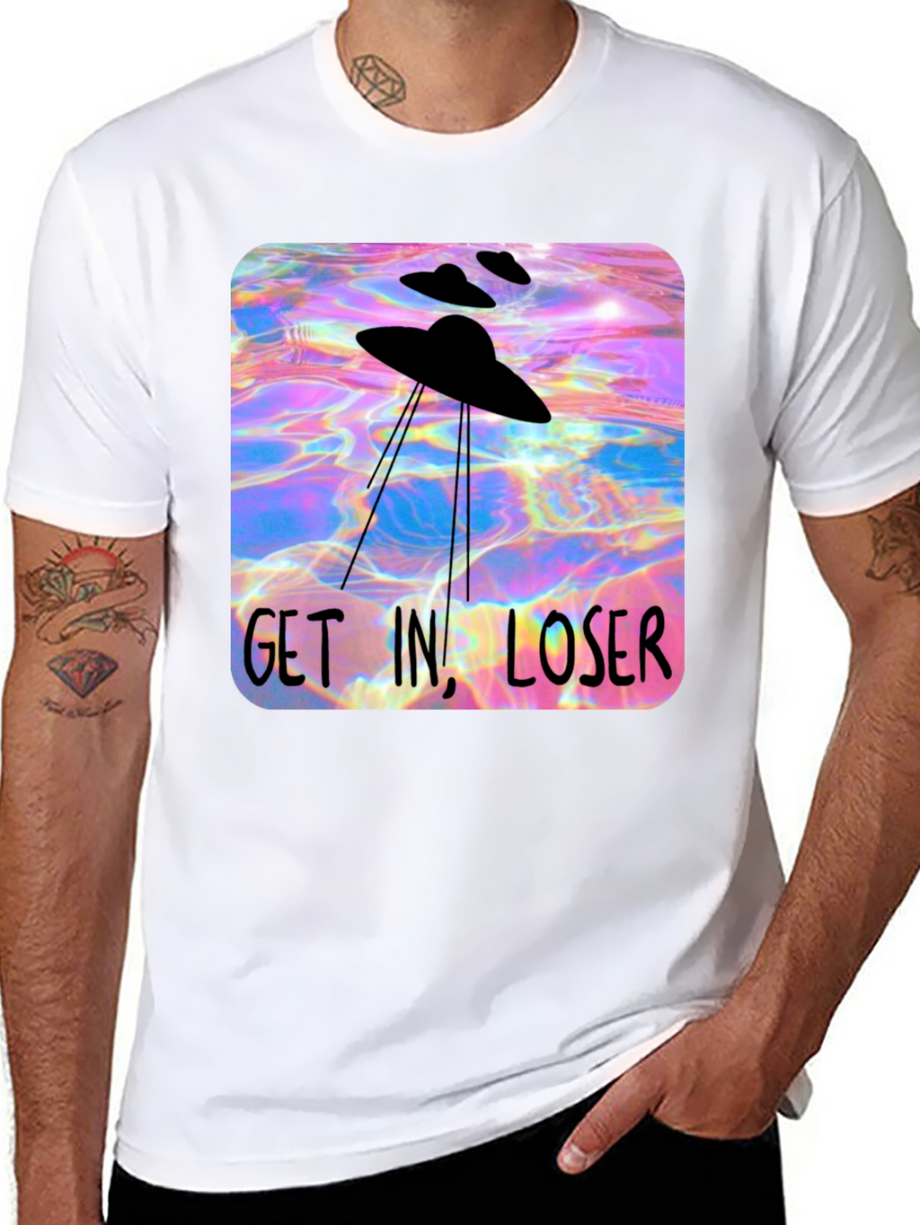 UFO Get In Loser Graphic T-Shirt
