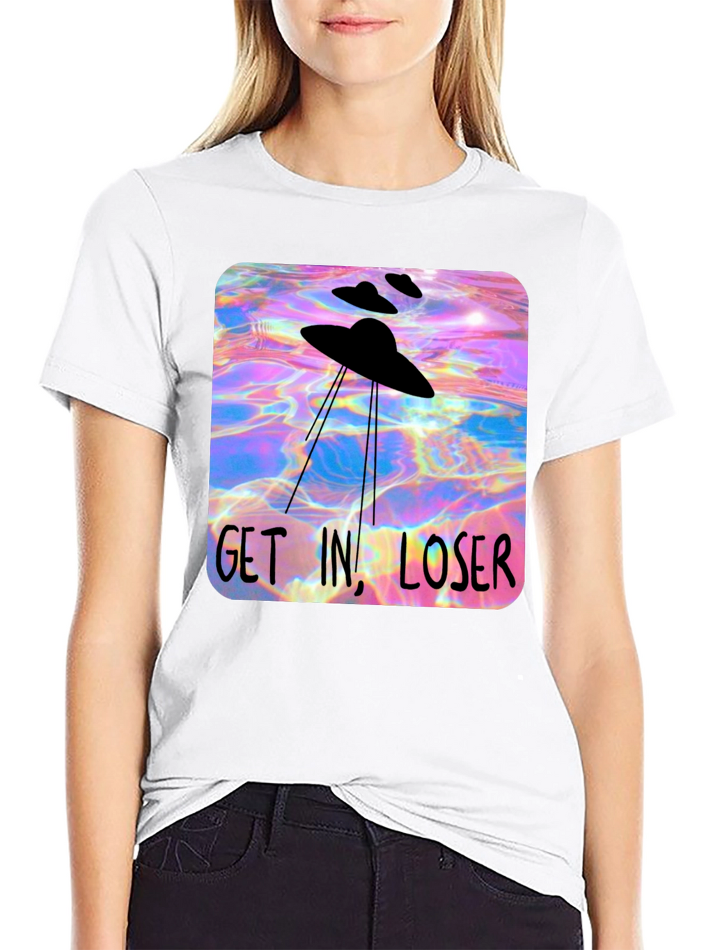 UFO Get In Loser Graphic T-Shirt