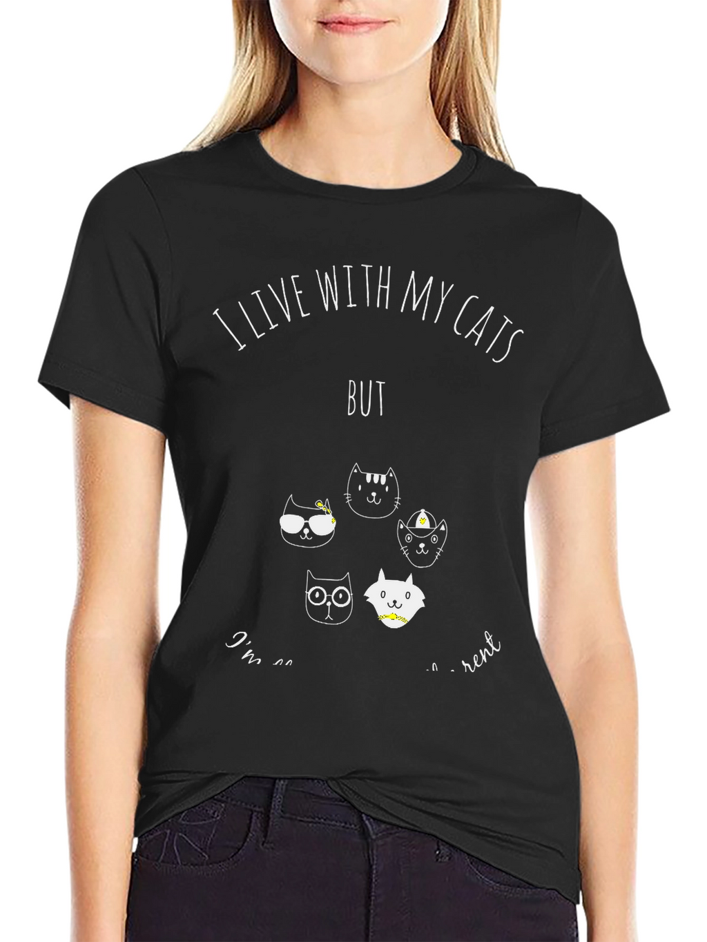 I Live With My Cats T-Shirt