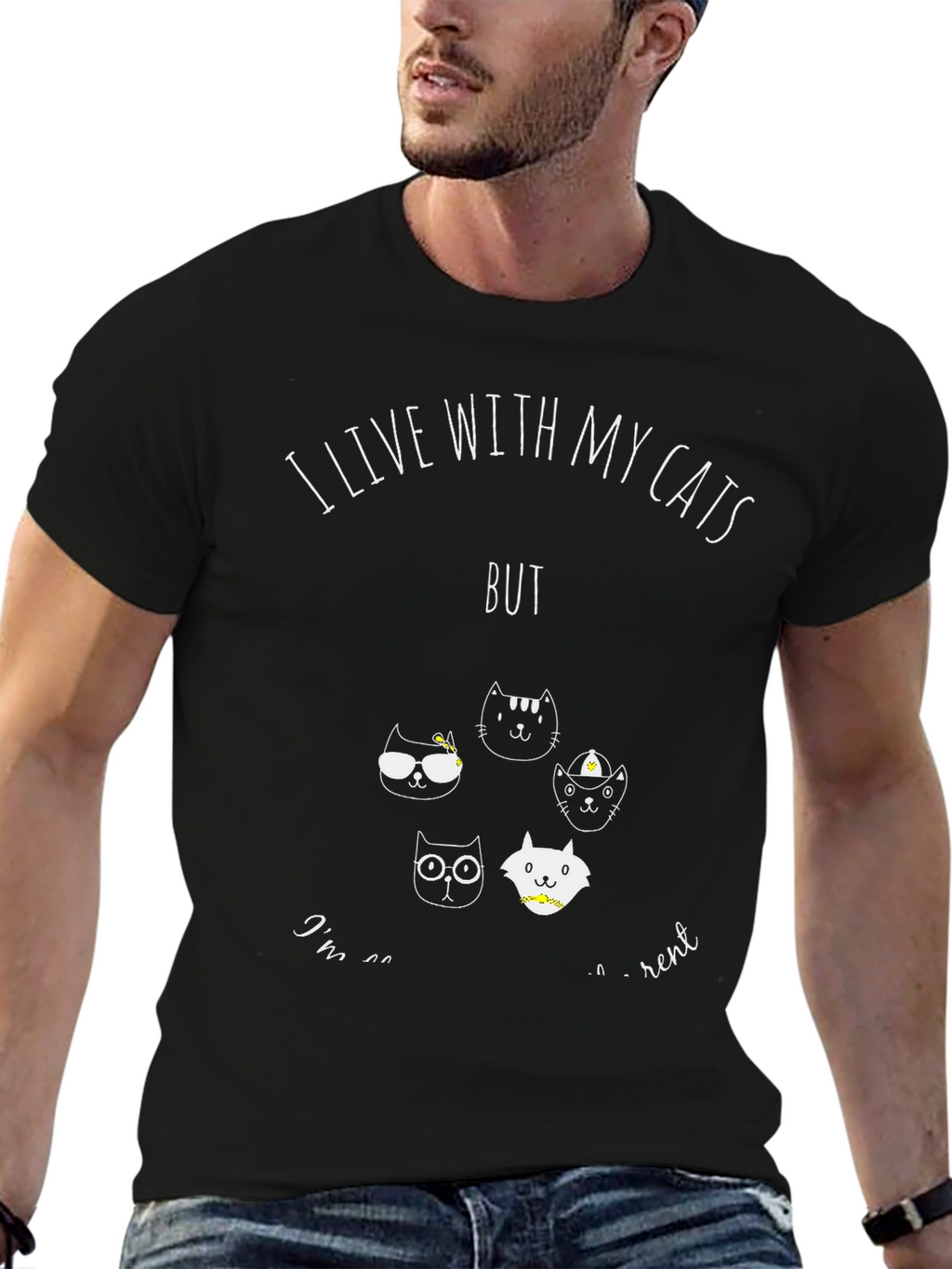 I Live With My Cats T-Shirt