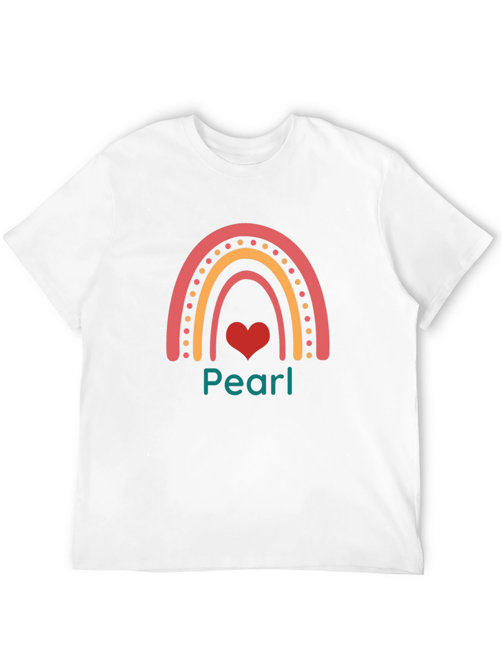 Pearl Rainbow Heart Black T-Shirt