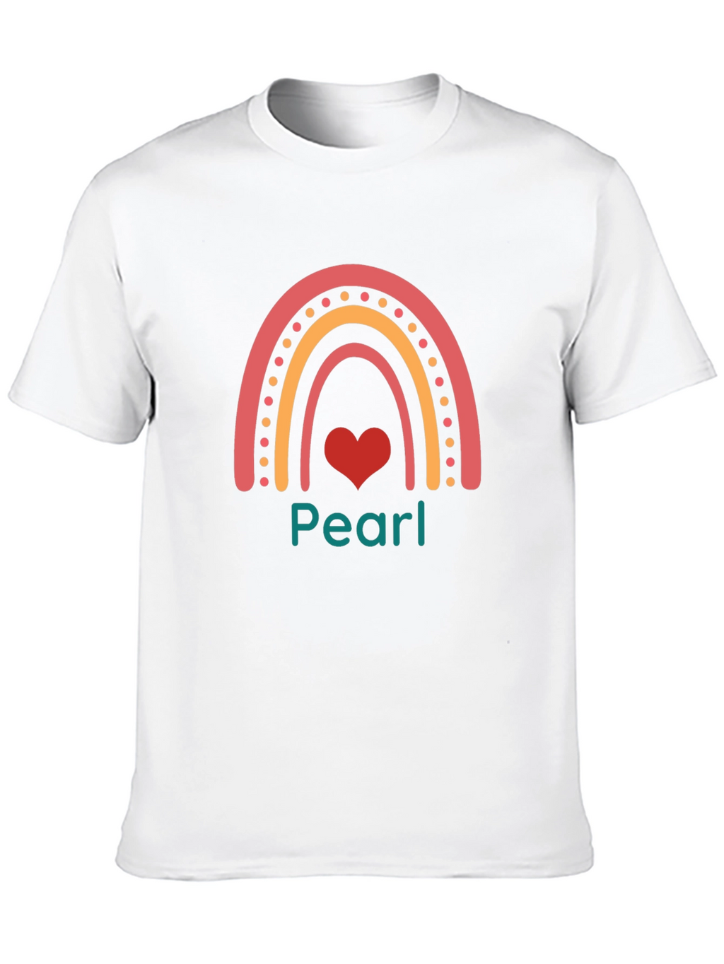 Pearl Rainbow Heart Black T-Shirt