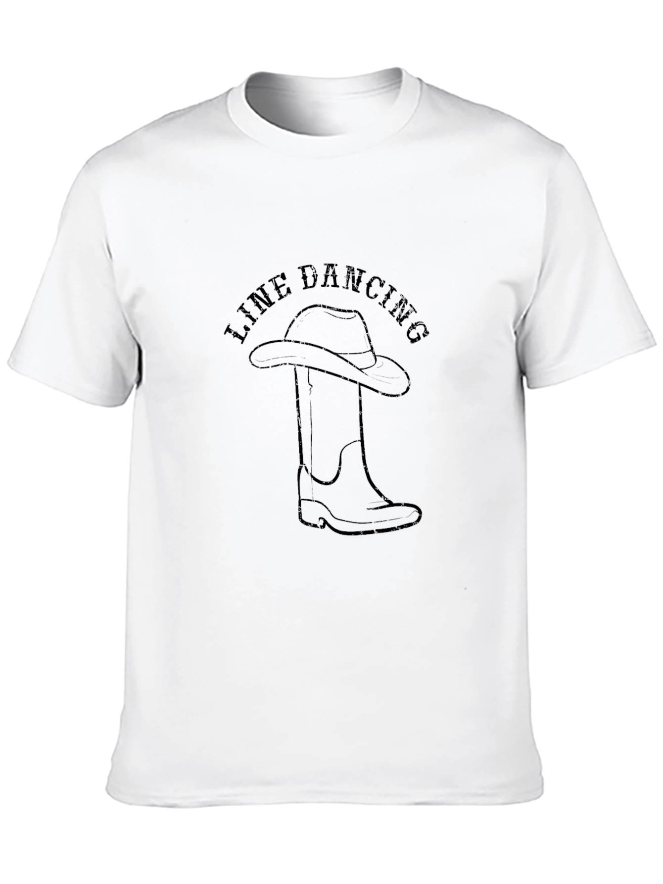 Line Dancing Cowboy Boot Black Graphic Tee