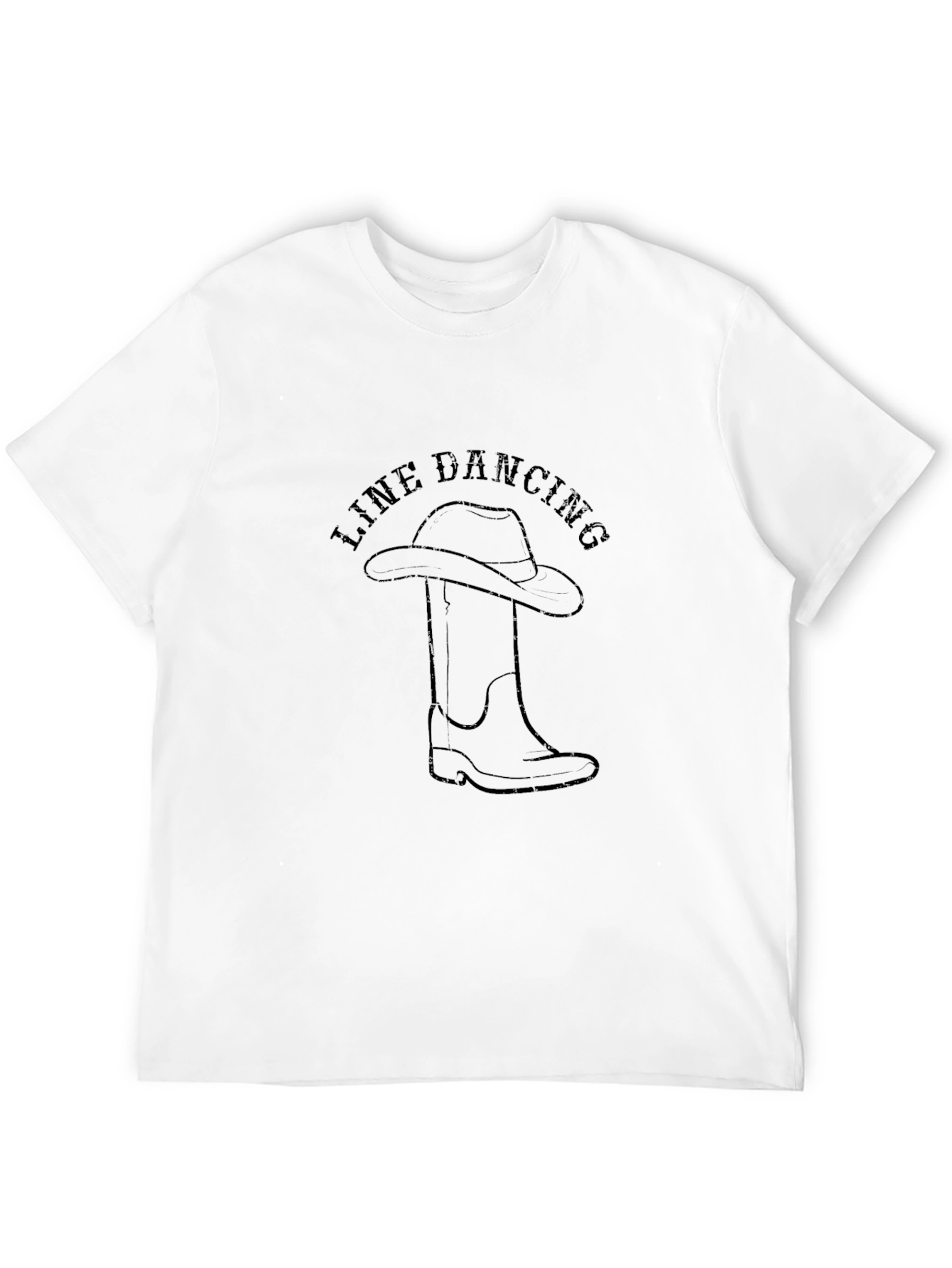 Line Dancing Cowboy Boot Black Graphic Tee