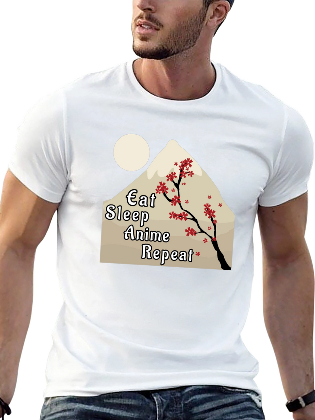 Eat Sleep Anime Repeat Black Tee