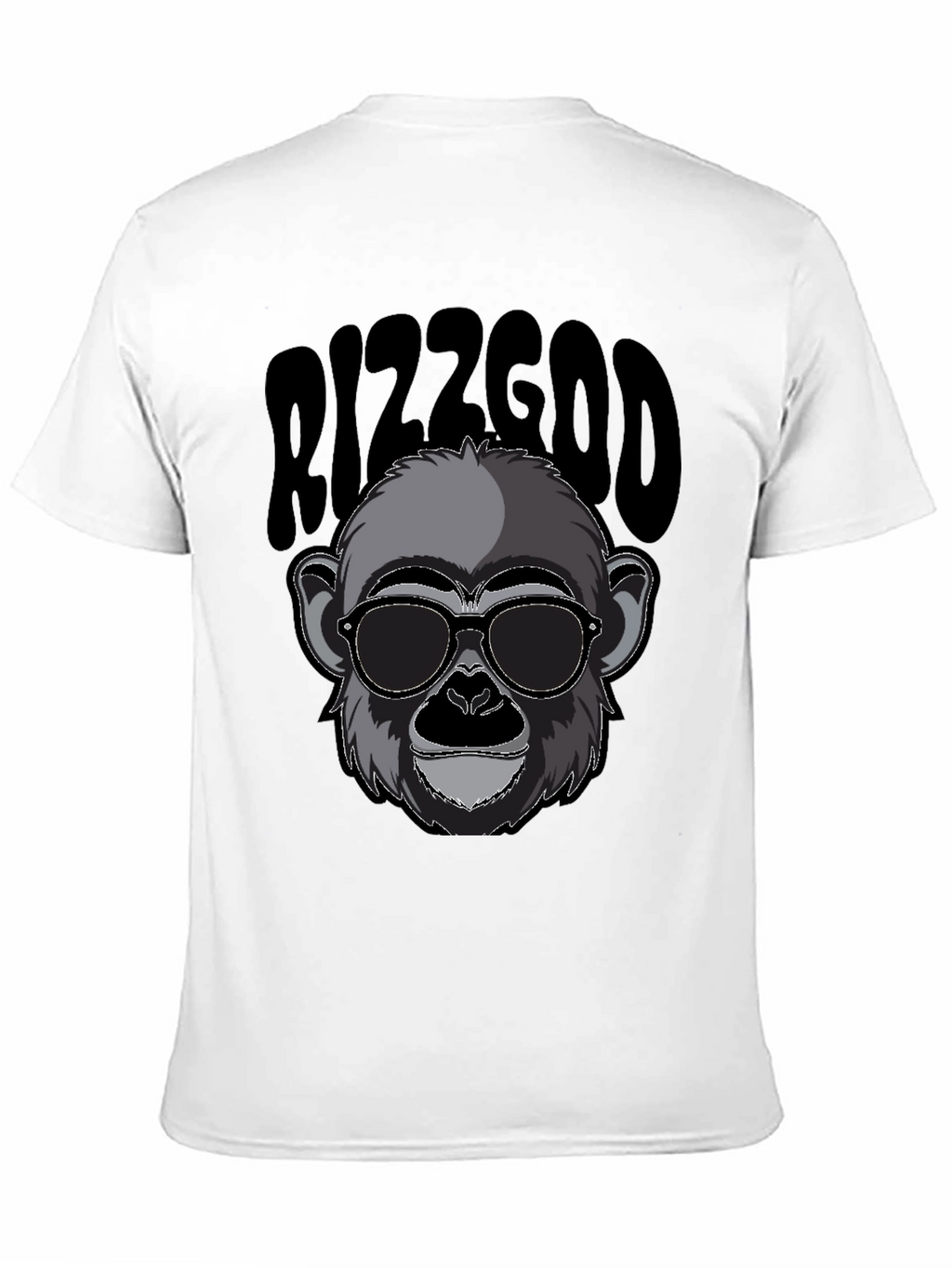 Rizzgod Monkey Graphic Black T-Shirt