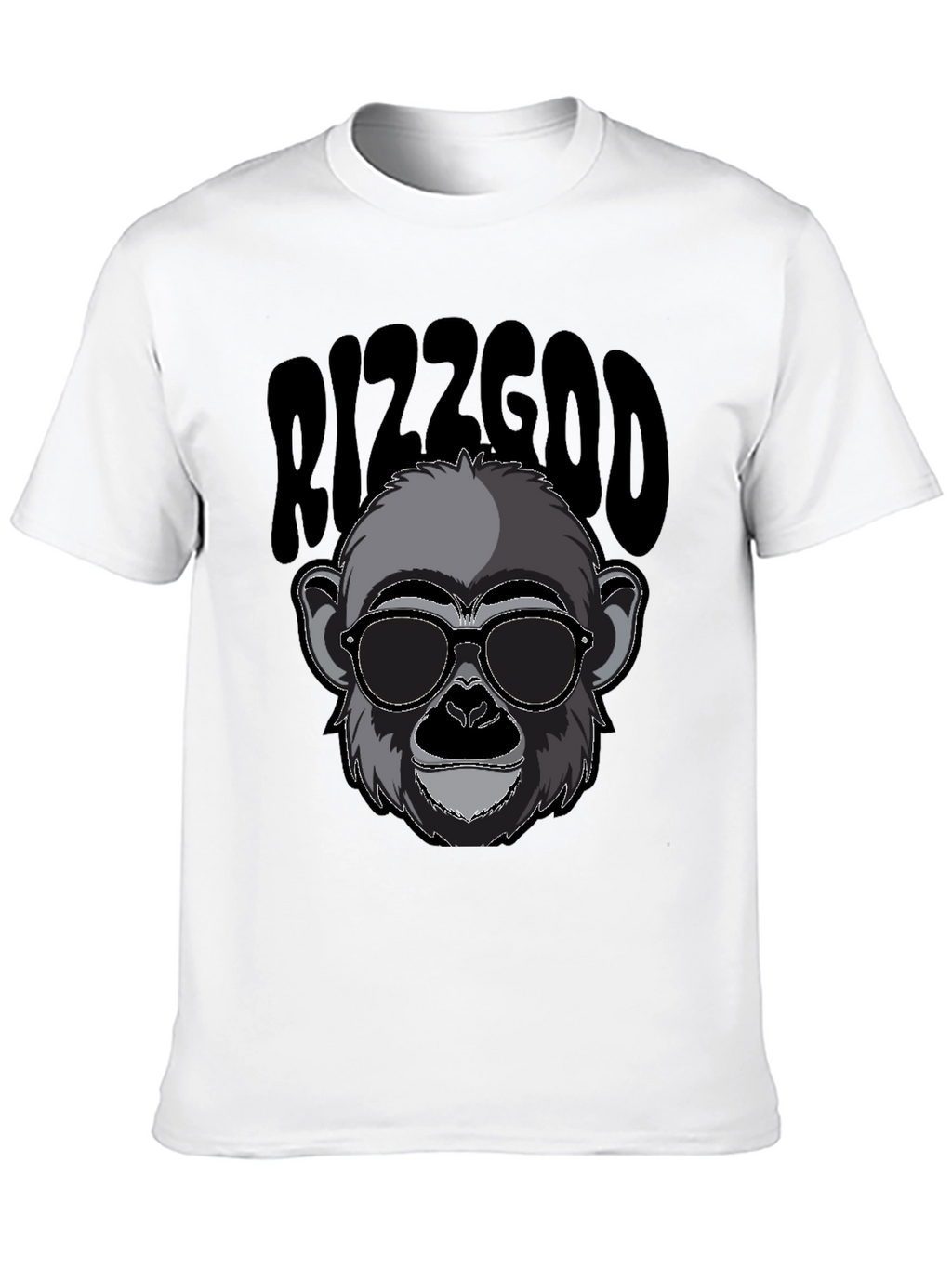 Rizzgod Monkey Graphic Black T-Shirt