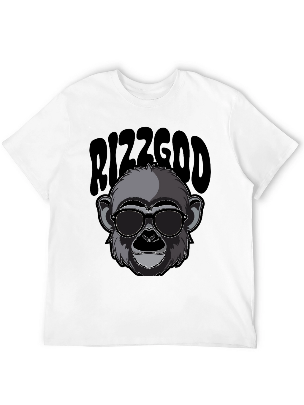 Rizzgod Monkey Graphic Black T-Shirt