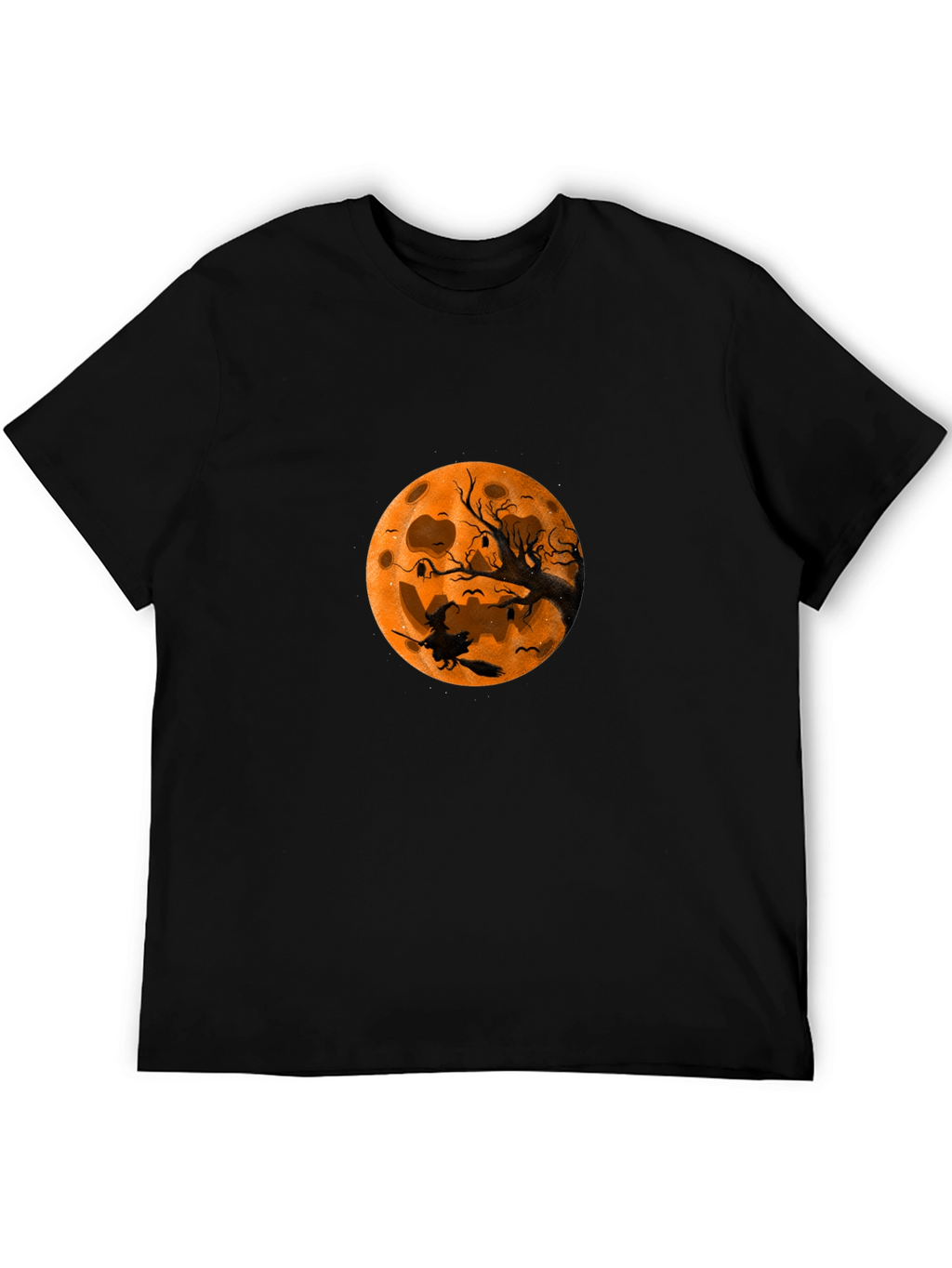 Halloween Witch Moon Black T-Shirt