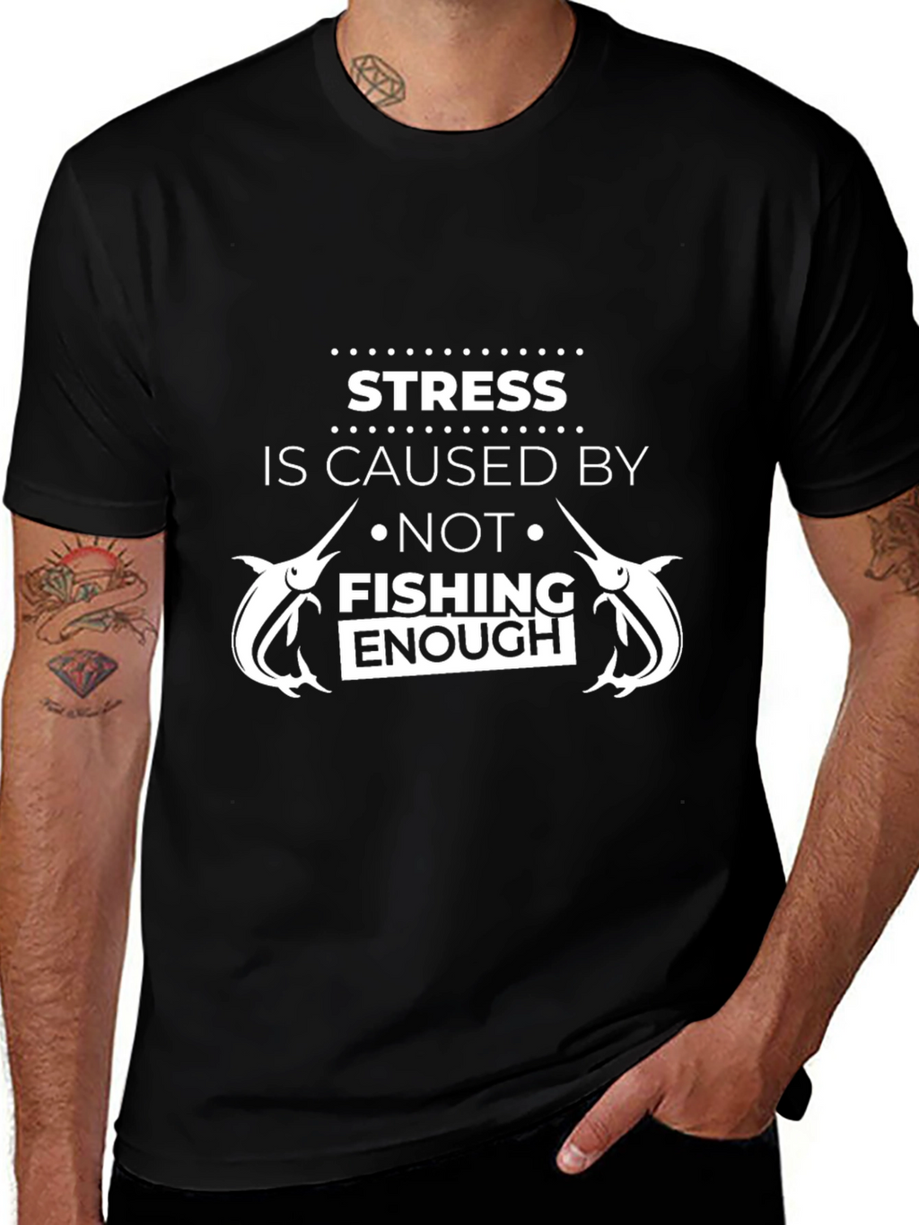 Fishing Lover T-Shirt - Stress is Caused By...