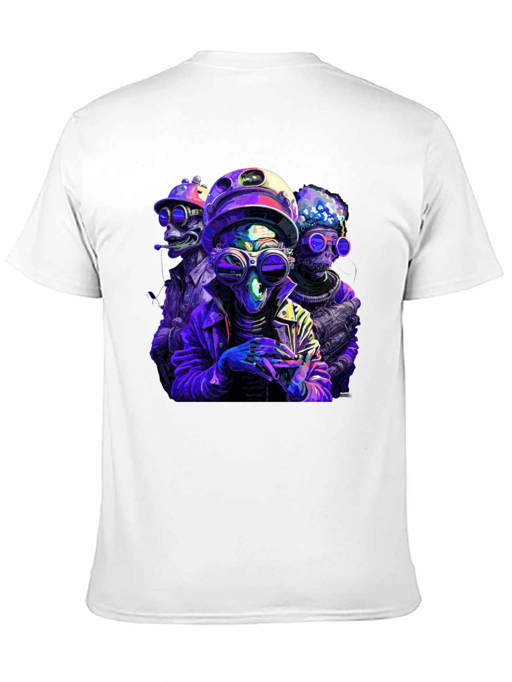 Retro Alien Crew Graphic Black T-Shirt