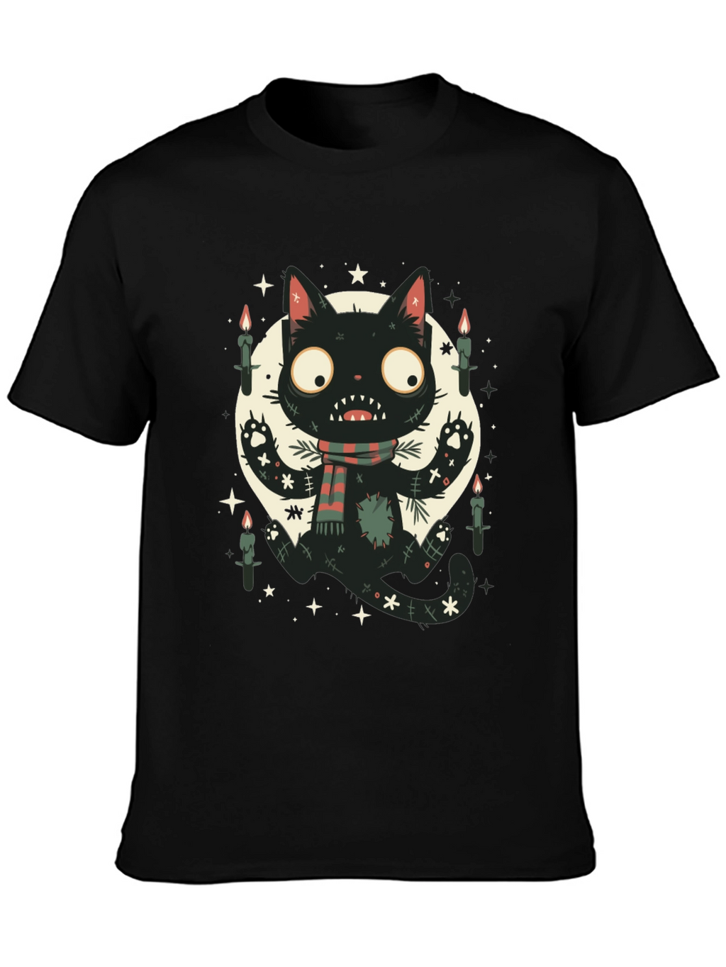Spooky Black Cat Graphic Tee