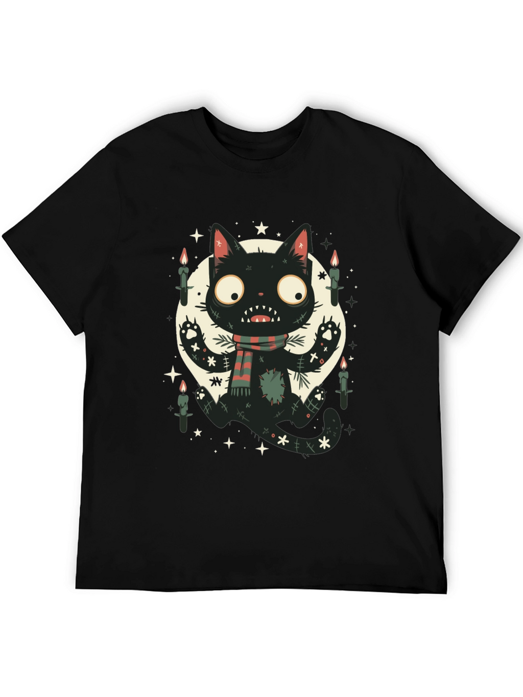 Spooky Black Cat Graphic Tee