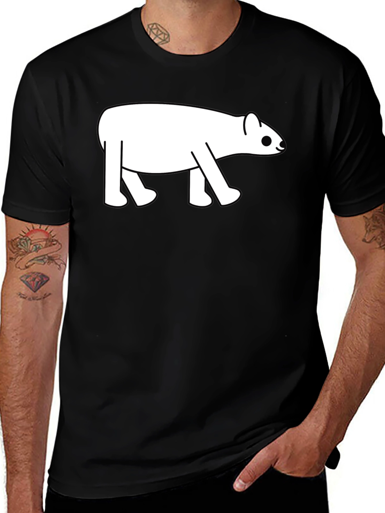 Cute Tapir Graphic Tee - Black Cotton Blend T-Shirt
