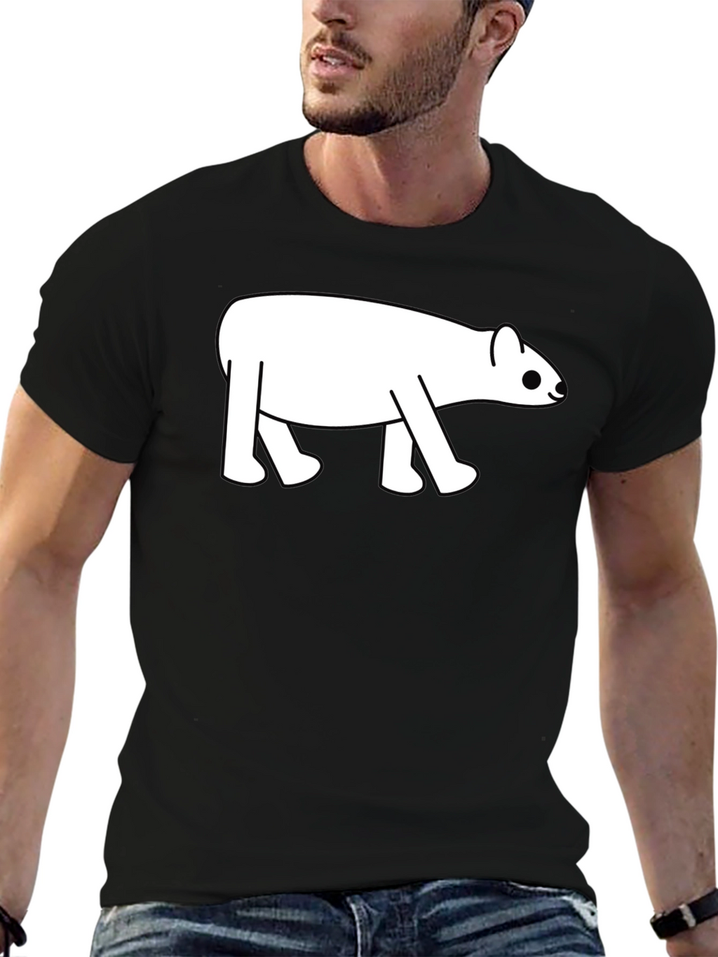 Cute Tapir Graphic Tee - Black Cotton Blend T-Shirt