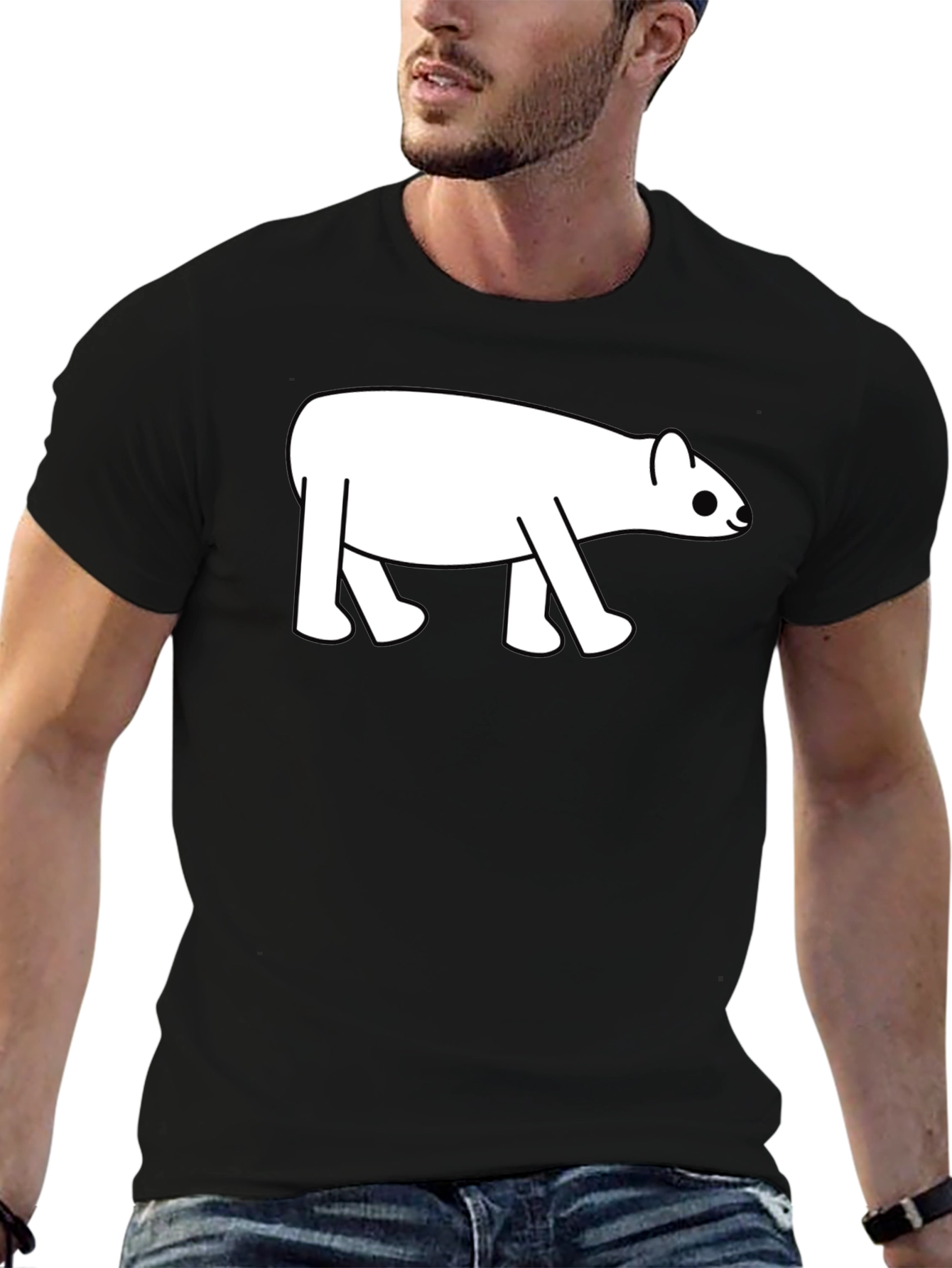 Cute Tapir Graphic Tee - Black Cotton Blend T-Shirt