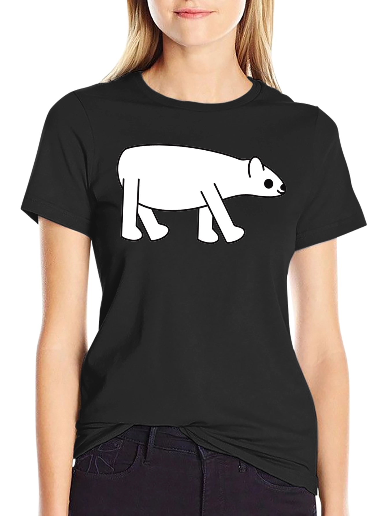 Cute Tapir Graphic Tee - Black Cotton Blend T-Shirt