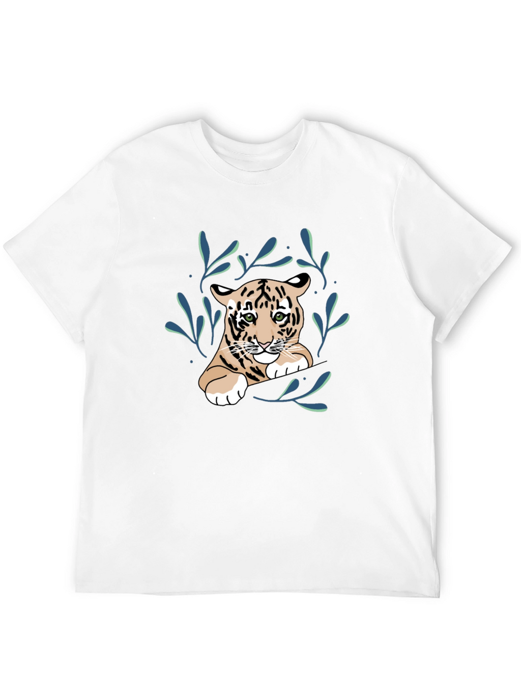 Cute Tiger Graphic Tee - Black Cotton Shirt