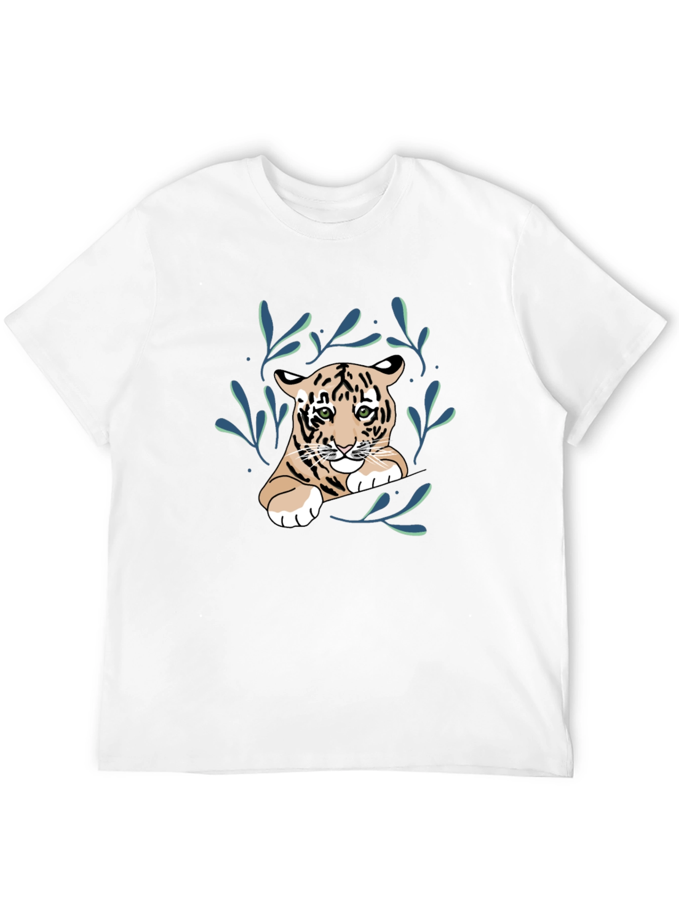 Cute Tiger Graphic Tee - Black Cotton Shirt