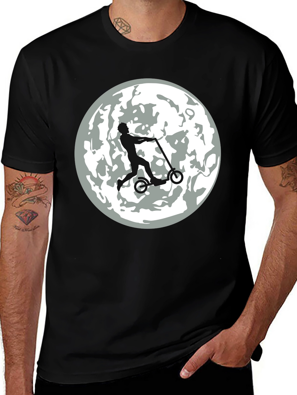 Moon Rider Graphic Tee - Mens Black T-Shirt