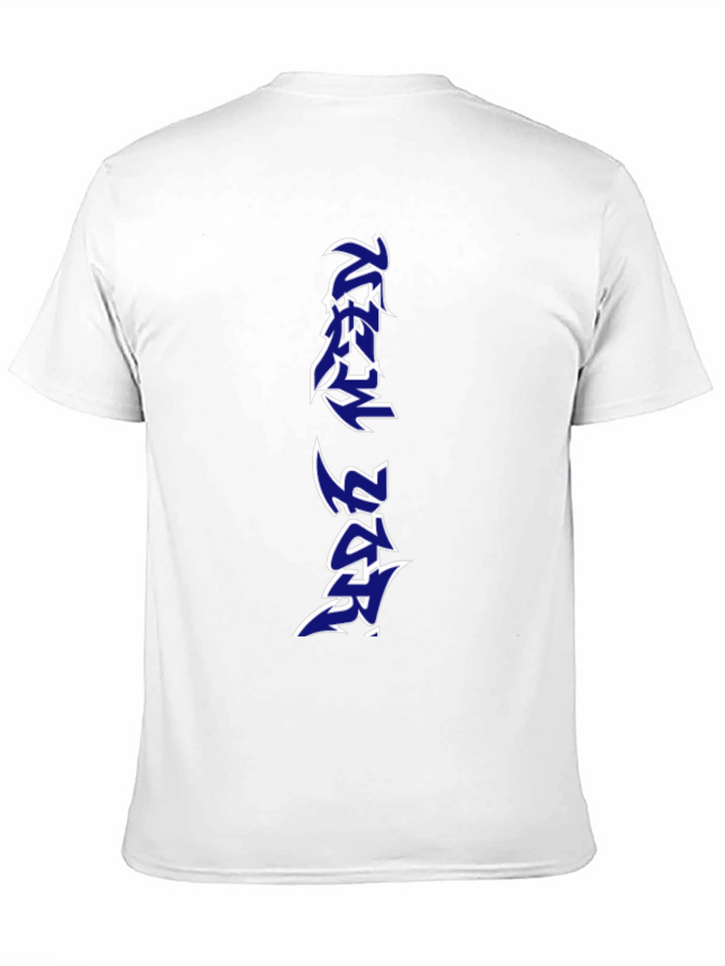 Black T-Shirt with Vertical Graphic Print