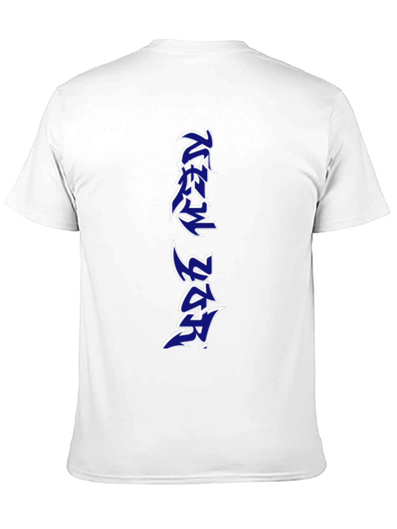 Black T-Shirt with Vertical Graphic Print