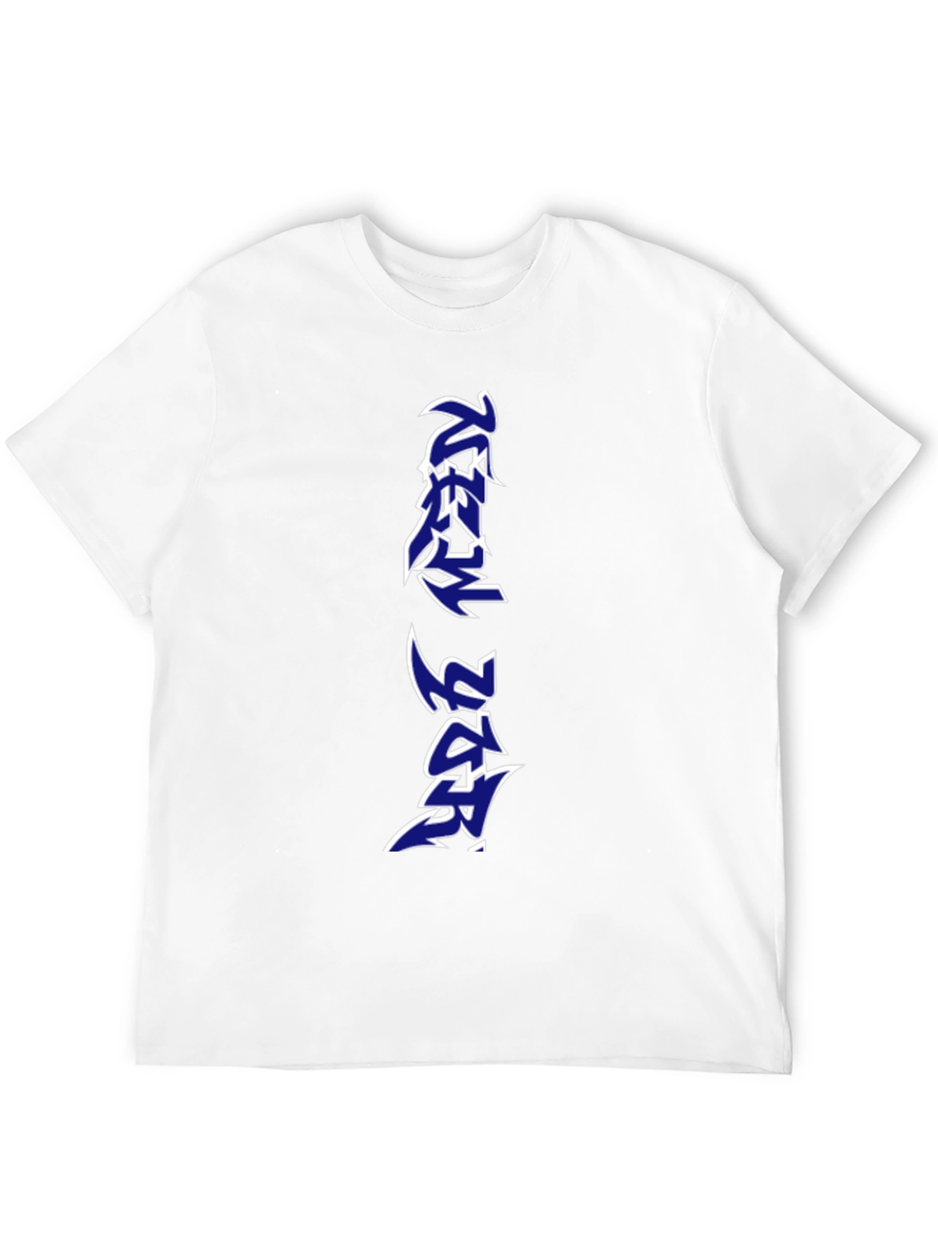 Black T-Shirt with Vertical Graphic Print